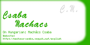csaba machacs business card